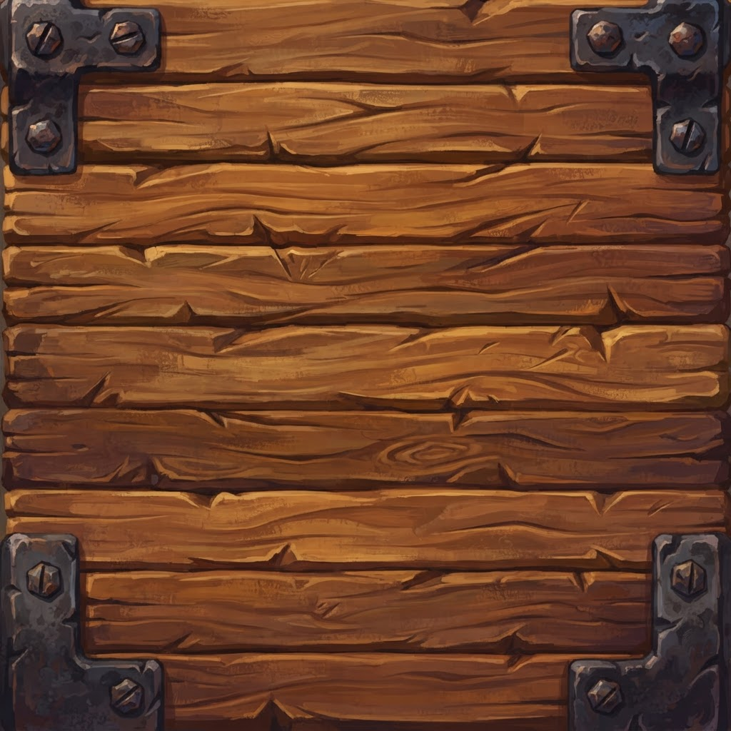 Image: A chunky wooden plank platform for a cartoon platf