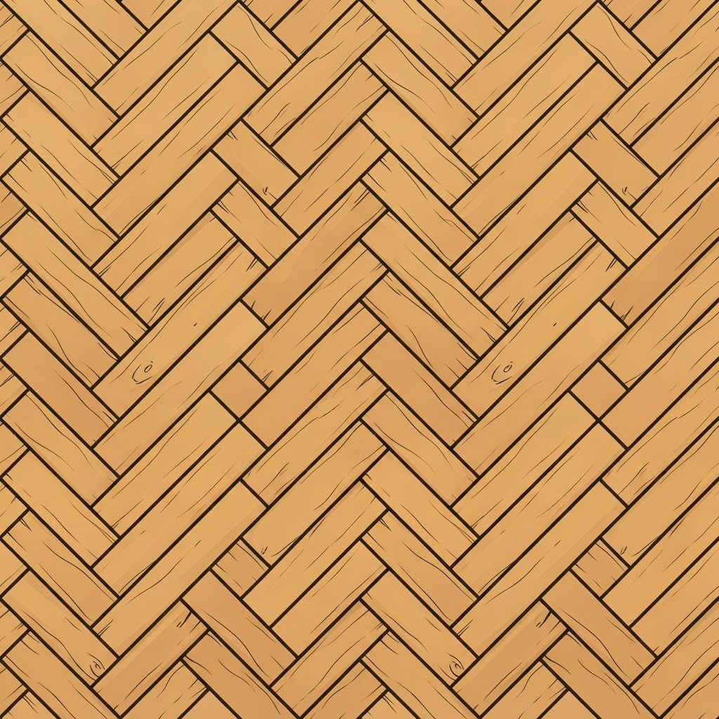 Image: Cel-shaded anime style warm wooden floor texture, 