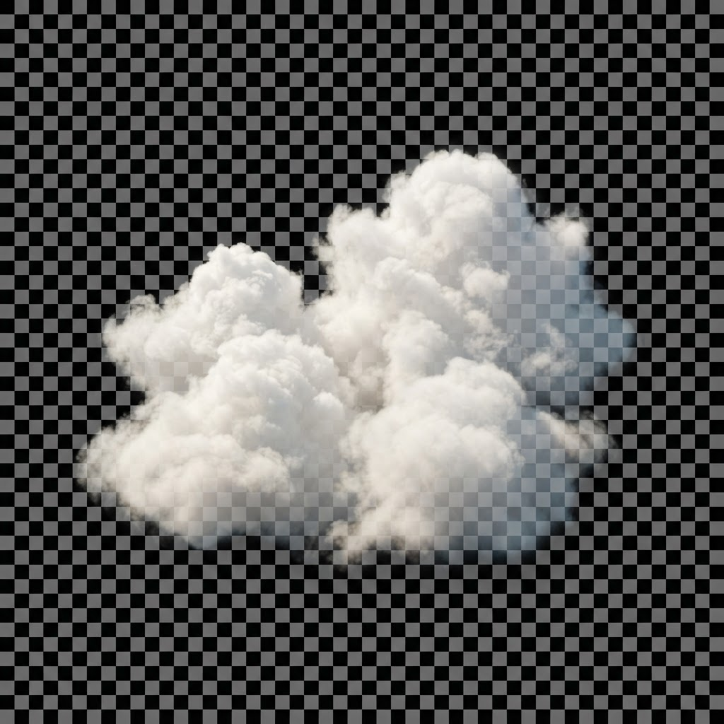 Image: Realistic fluffy white cumulus cloud cluster, isol