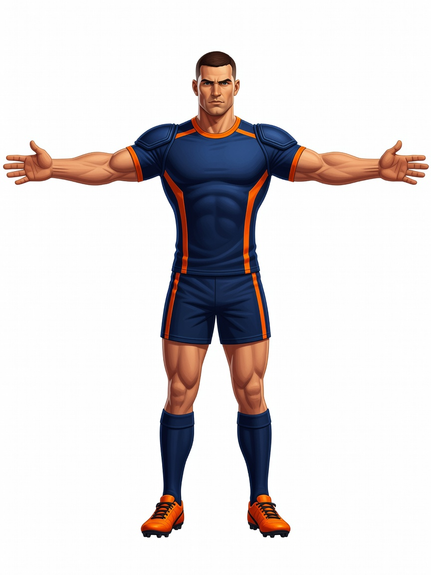 Rugby Player T-Pose Concept (1 / 2)