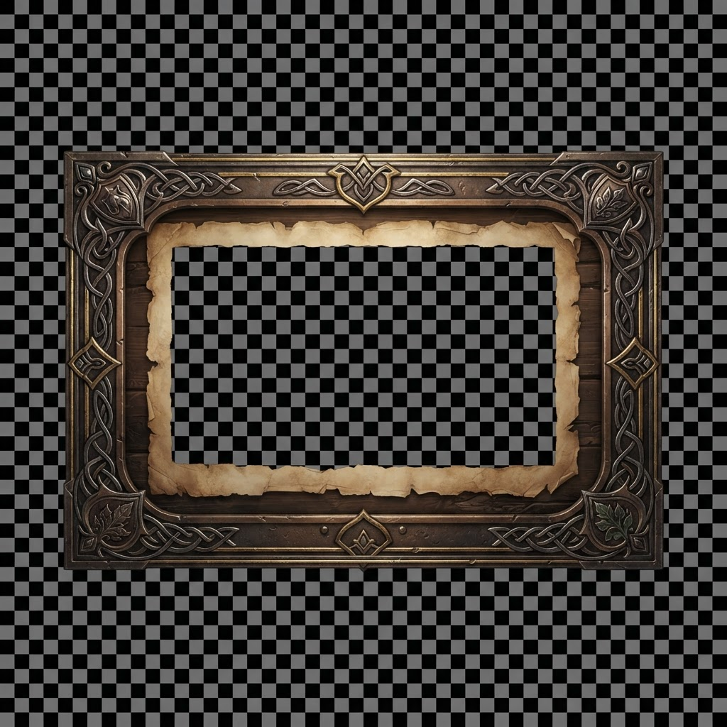 Image: game UI panel frame for tower defense wave counter