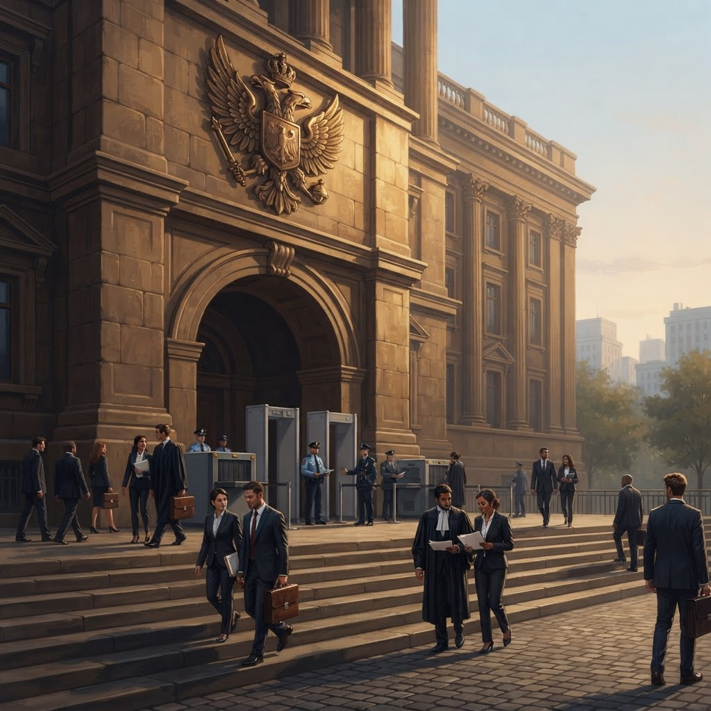 Morning Courthouse Arrival (2)