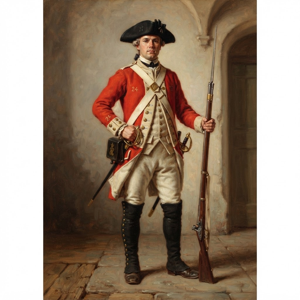 Image: 18th century British Redcoat soldier from the Amer
