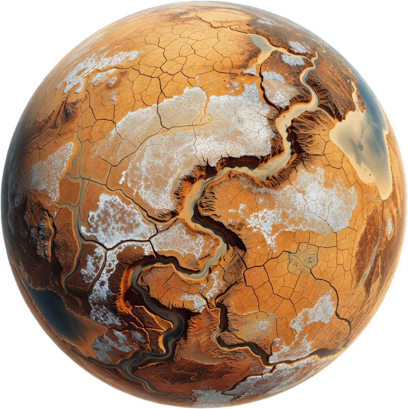 Athas-Inspired Cracked Desert World Orb