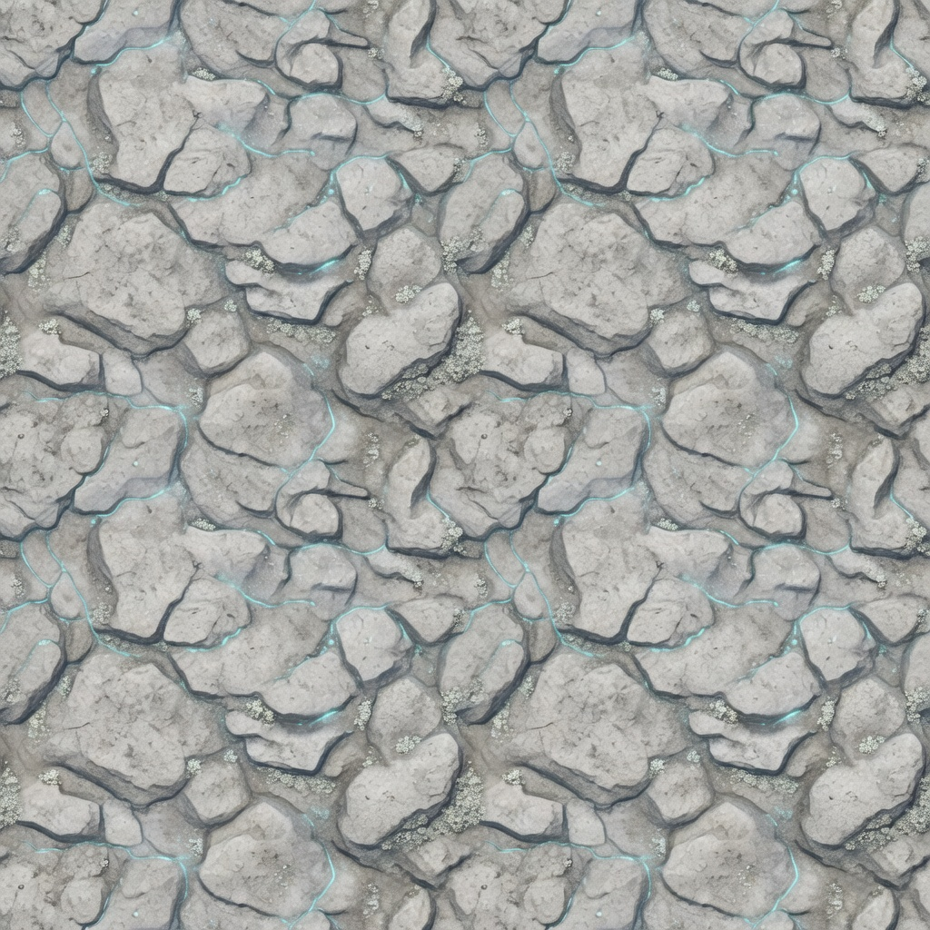 ground_high - Raised Stone with Cyan Veins