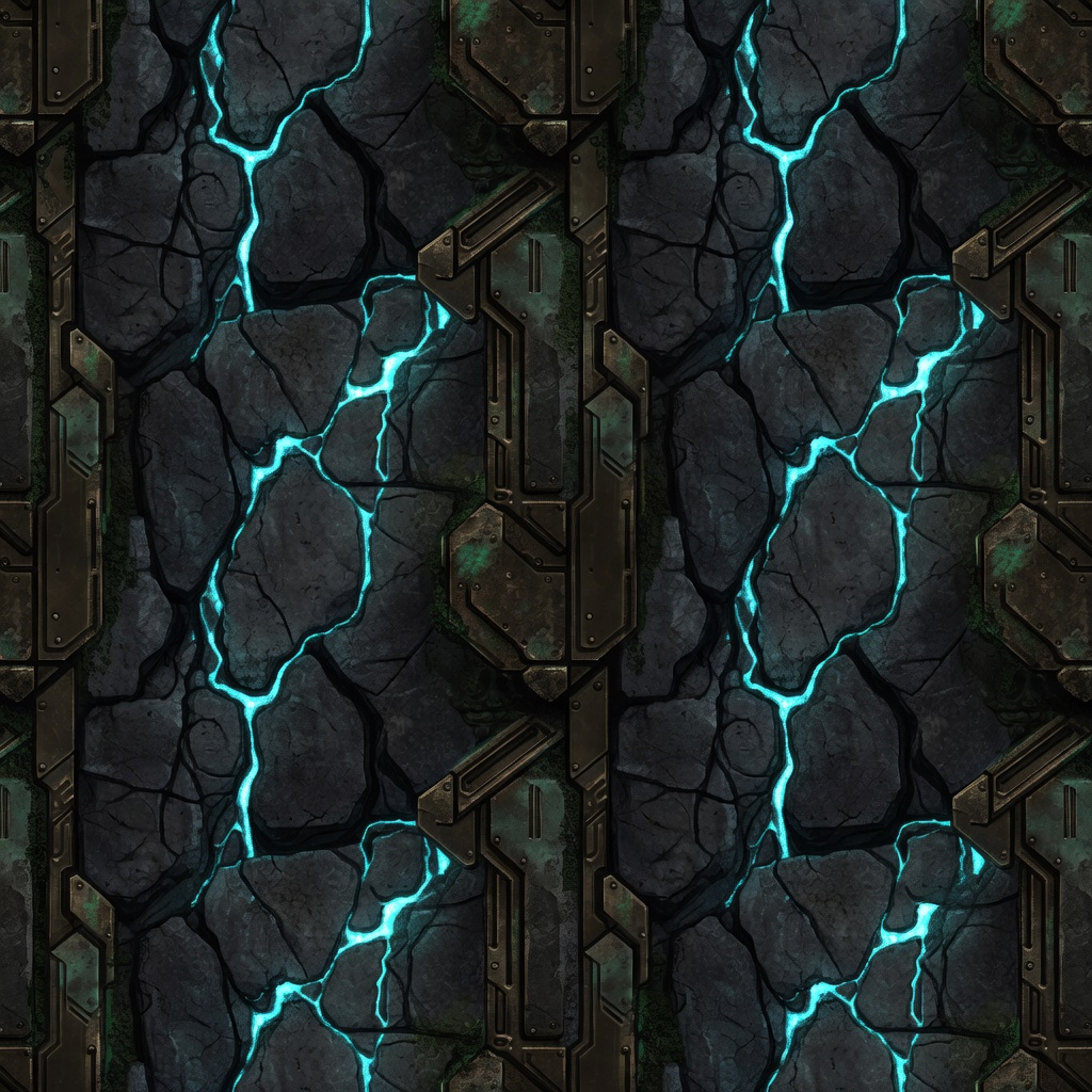 cliff_face - Cliff Wall with Cyan Veins