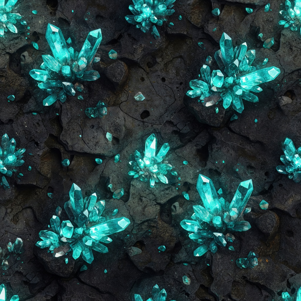 crystal_prop - Embedded Cyan Crystal Clusters