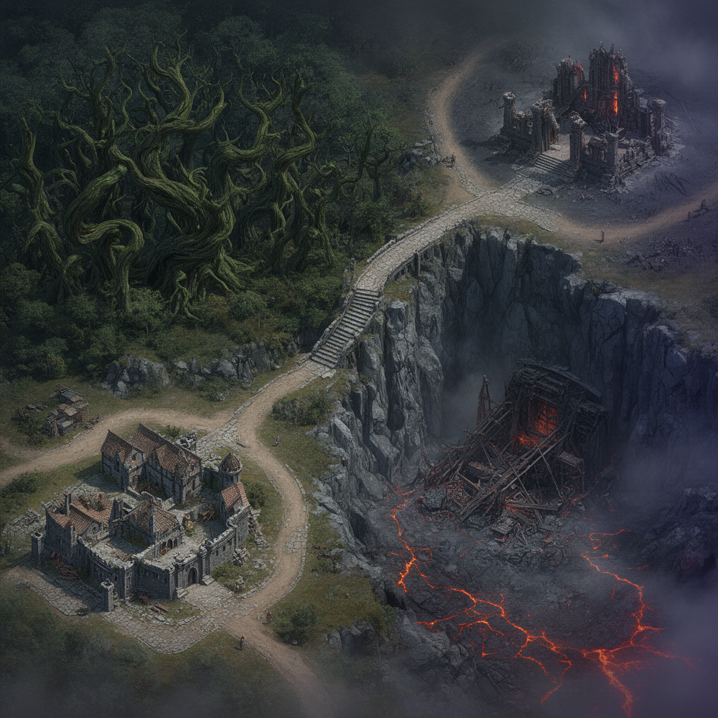 Image: A premium dark fantasy action RPG terrain plate fo