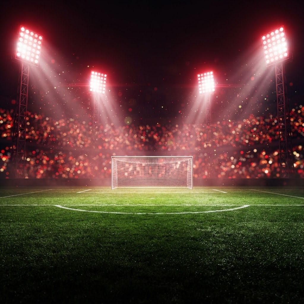 Image: Tall vertical mobile game background. Night footba