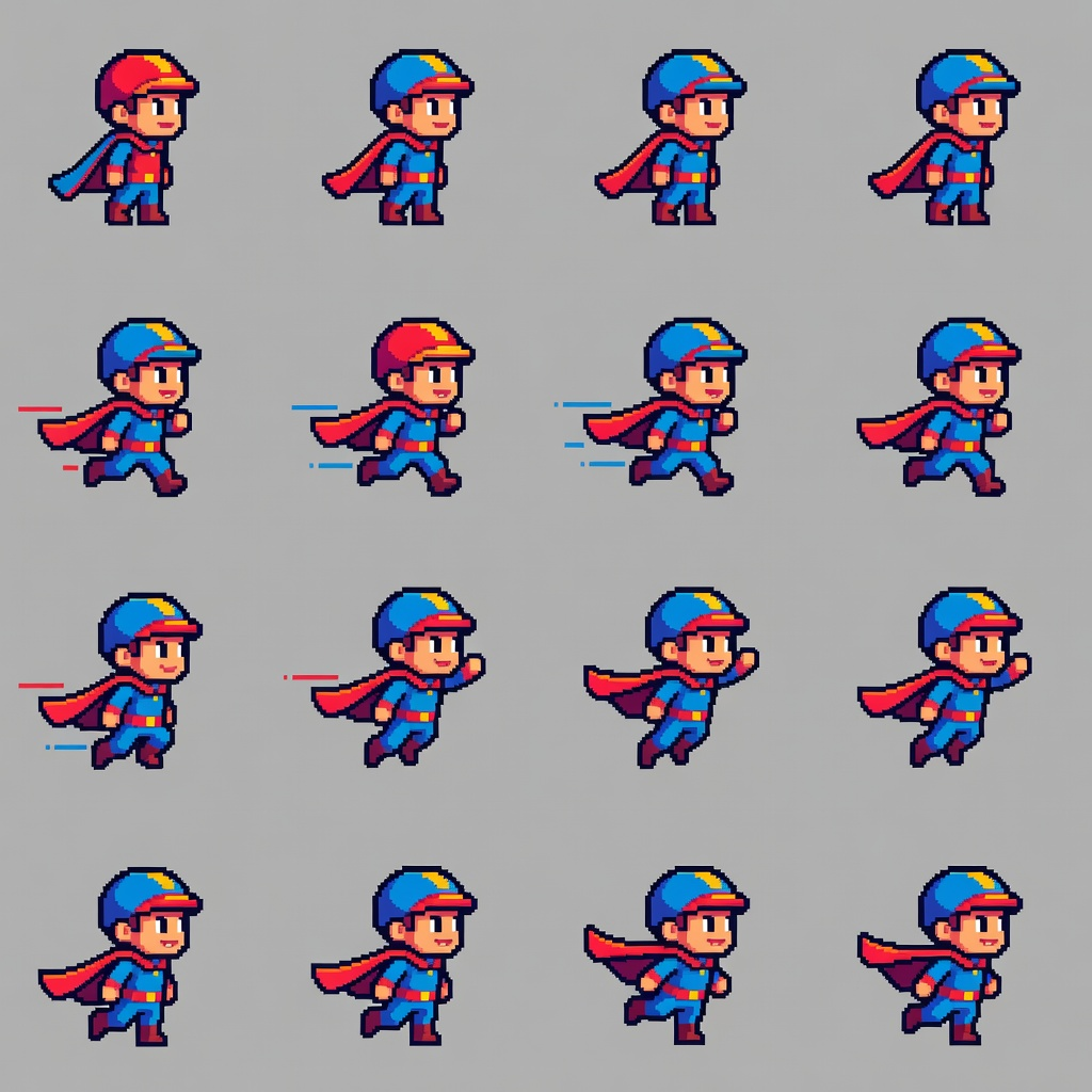 Pixel Art Platformer Hero Spritesheet