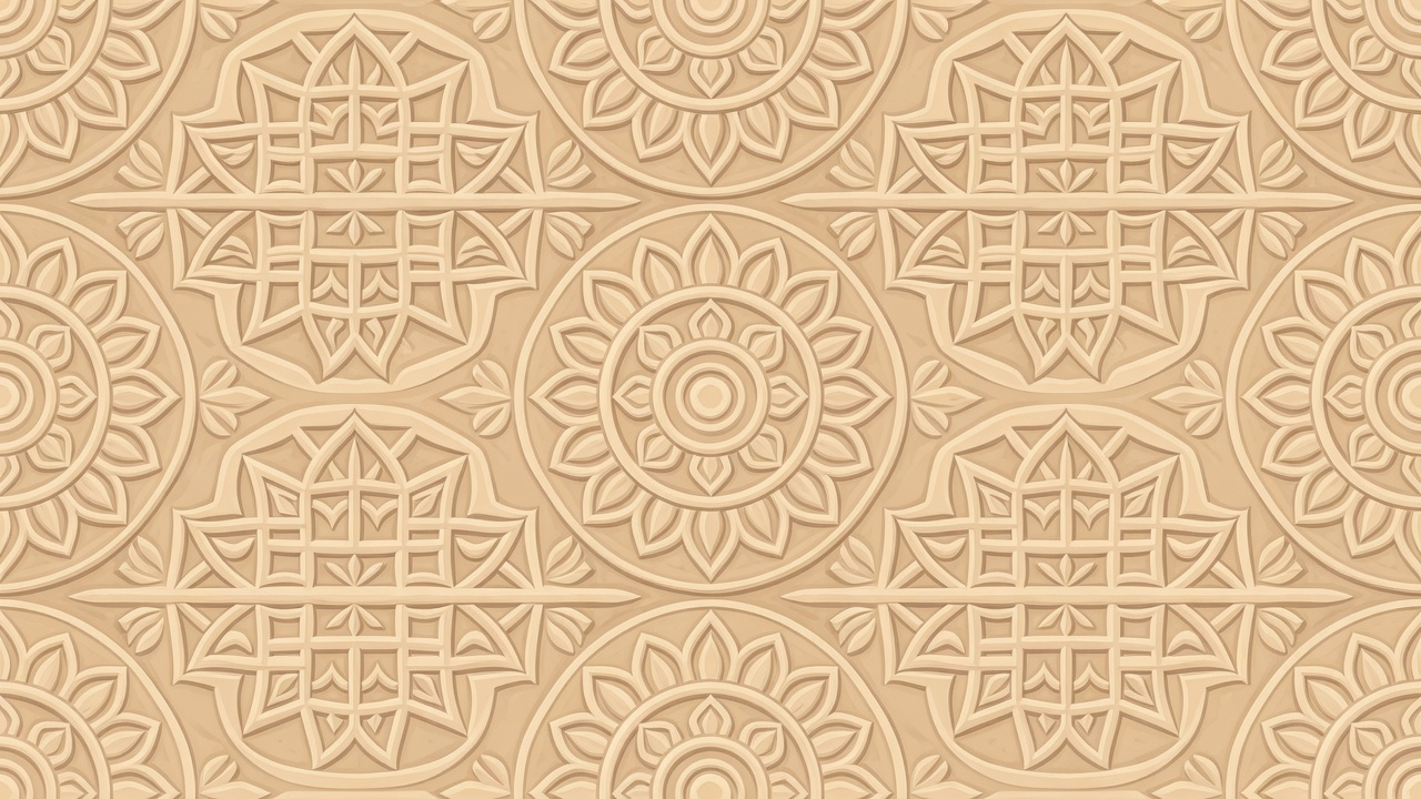 Darsatian Platform Tile - Carved Sandstone