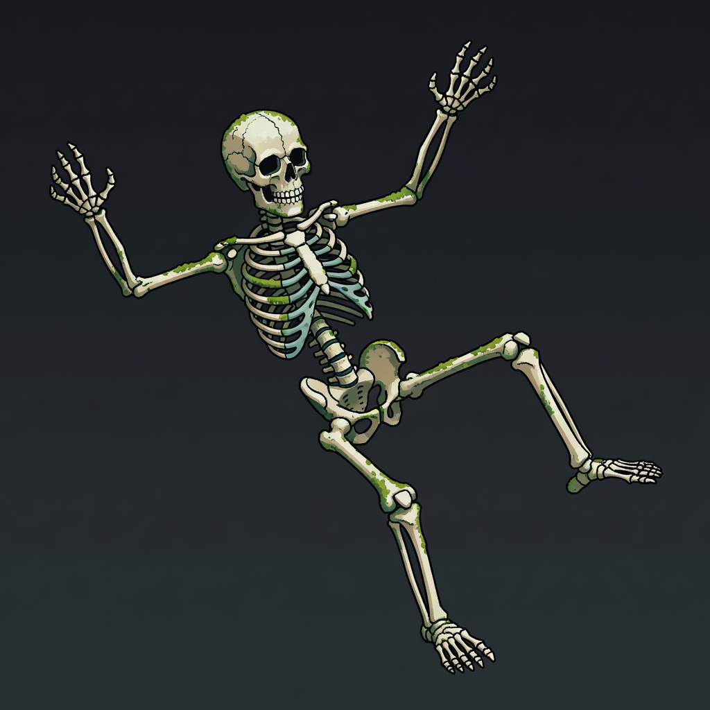 Moss Skeleton Falling Frame 1