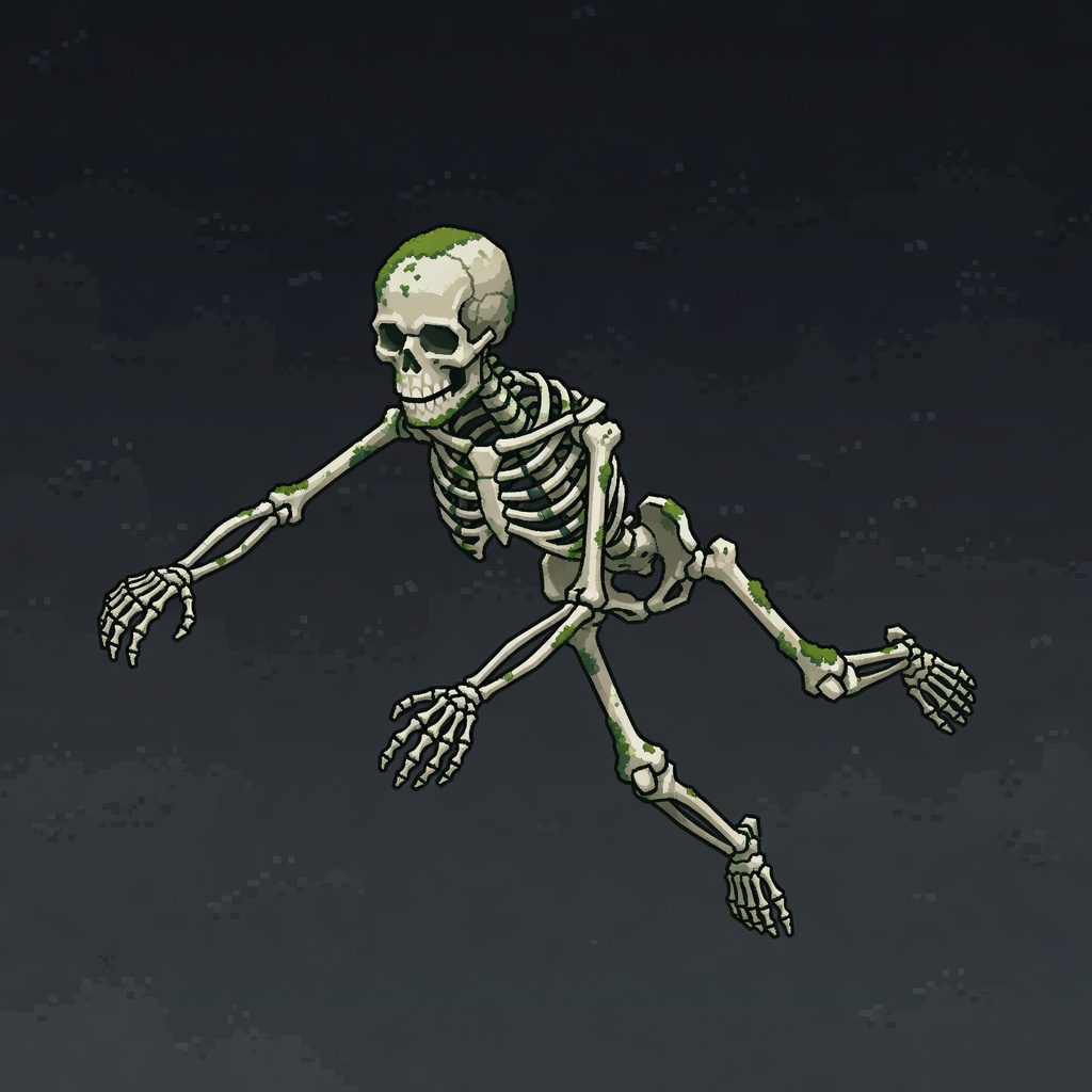 Moss Skeleton Falling Frame 2