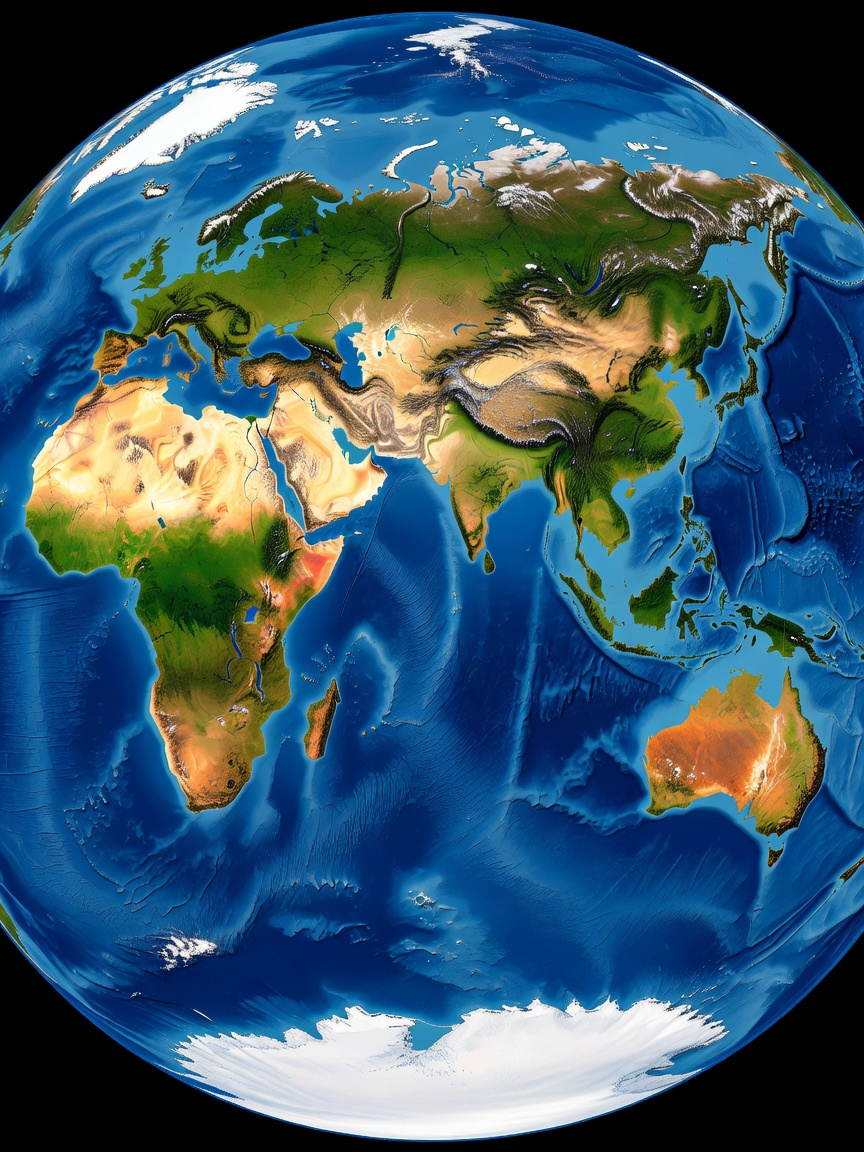 Earth Equirectangular Texture — Warhammer Scale (2 / 2)