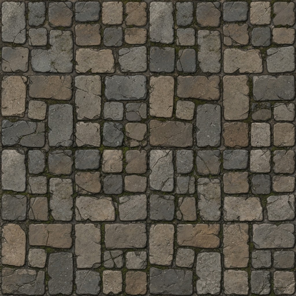 Image: Seamless tileable stylized stone dungeon floor tex