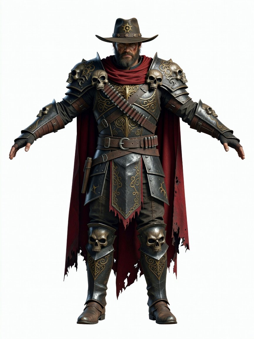Gothic Western Hero T-Pose (1 / 2)