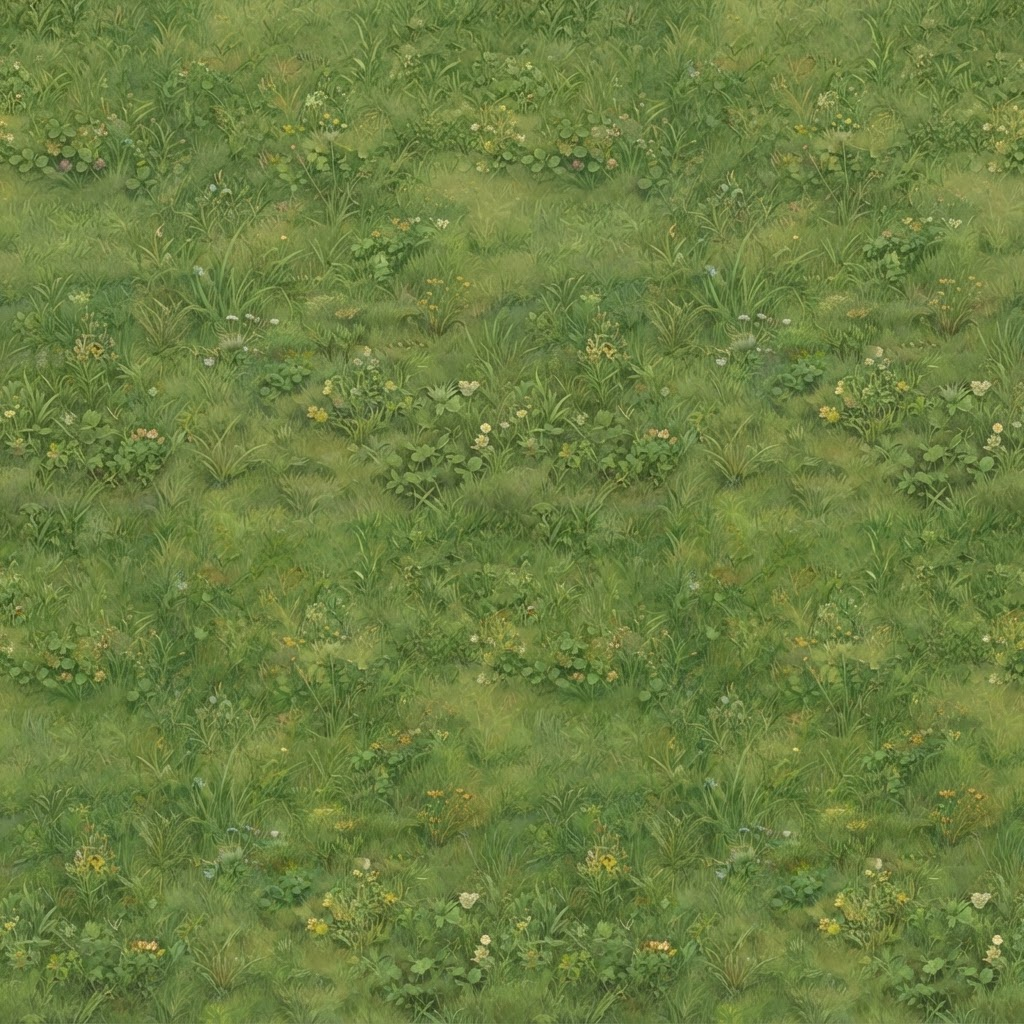 Image: Seamless tileable top-down texture of lush green g