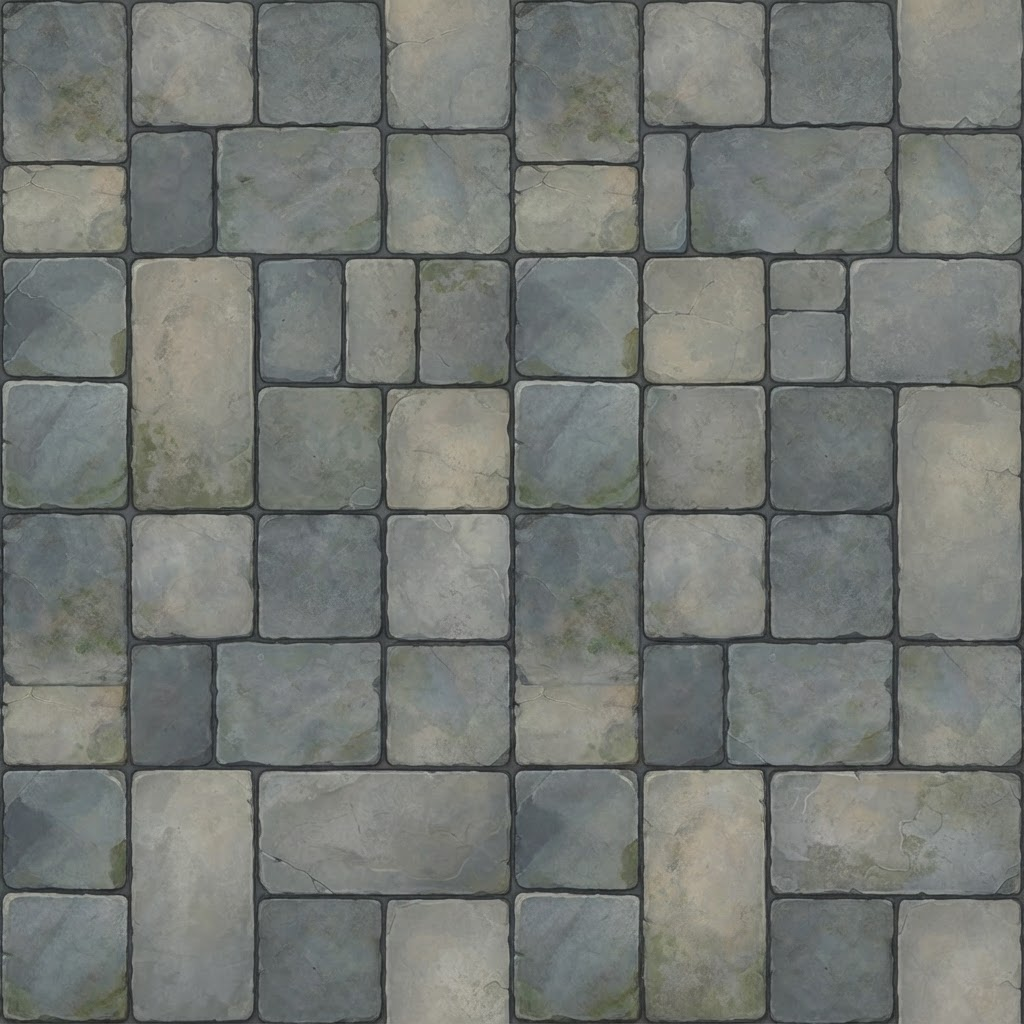 Image: Seamless tileable top-down texture of grey stone p