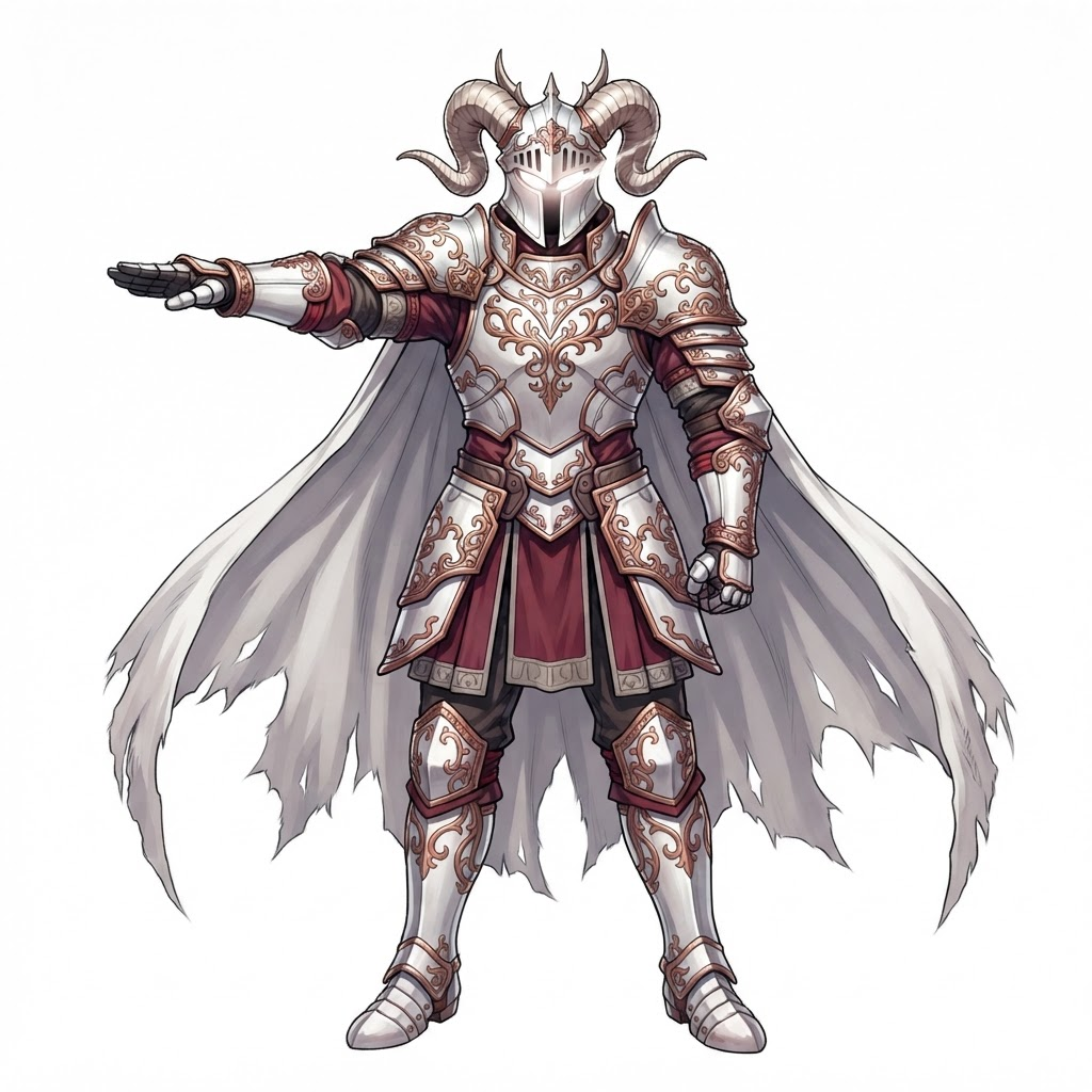 Image: Anime armored knight master facing the camera (fro