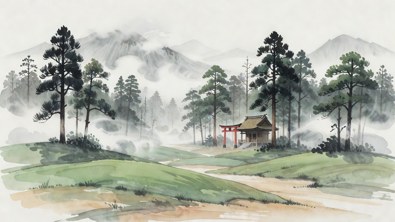 Japanese Glade Countryside Background