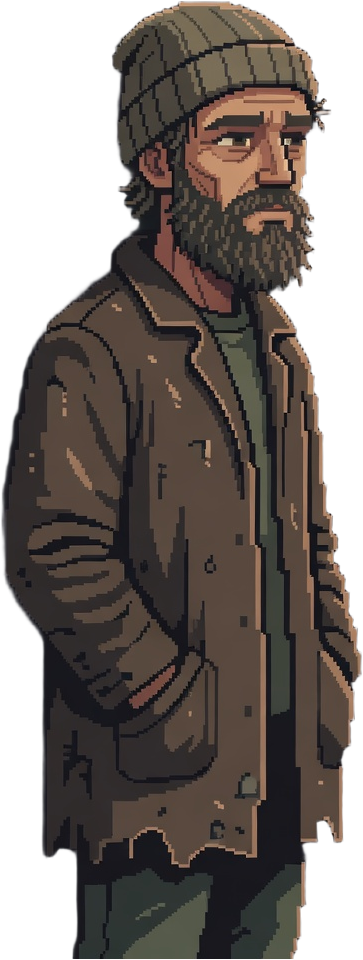 Homeless Man Pixel Art Sprite (2 / 2)