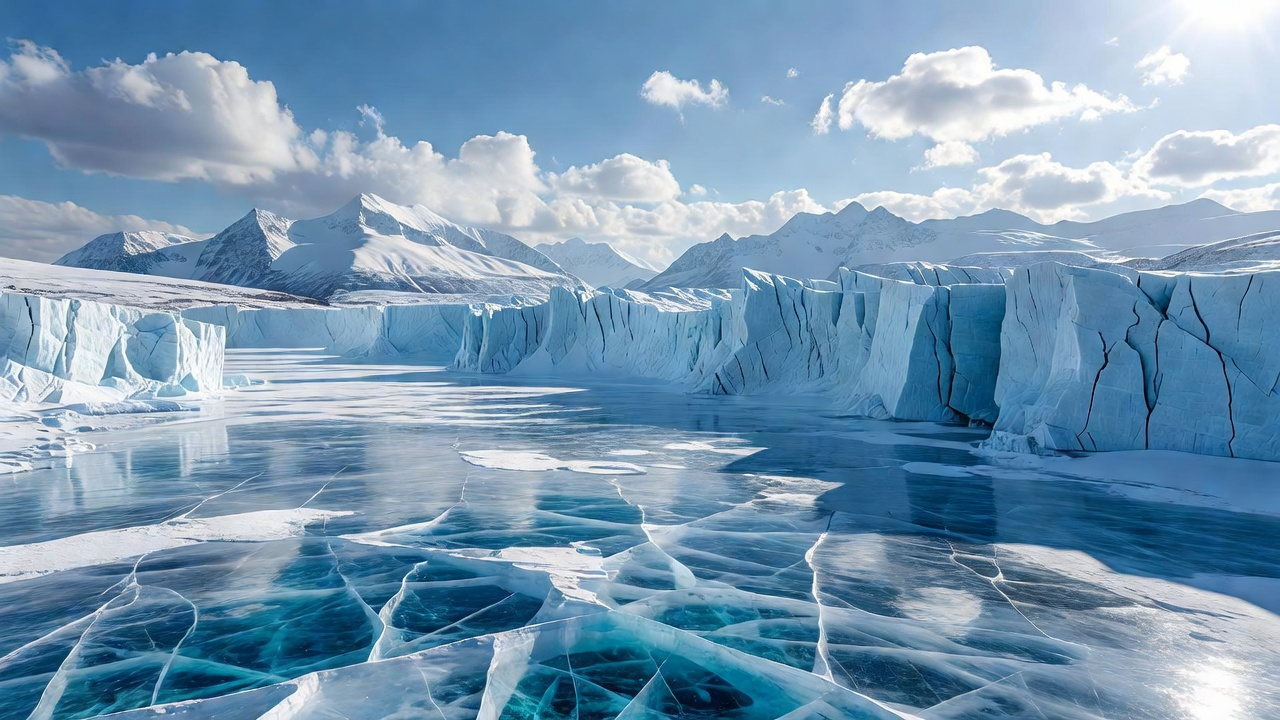 Arctic Glacial Landscape Background