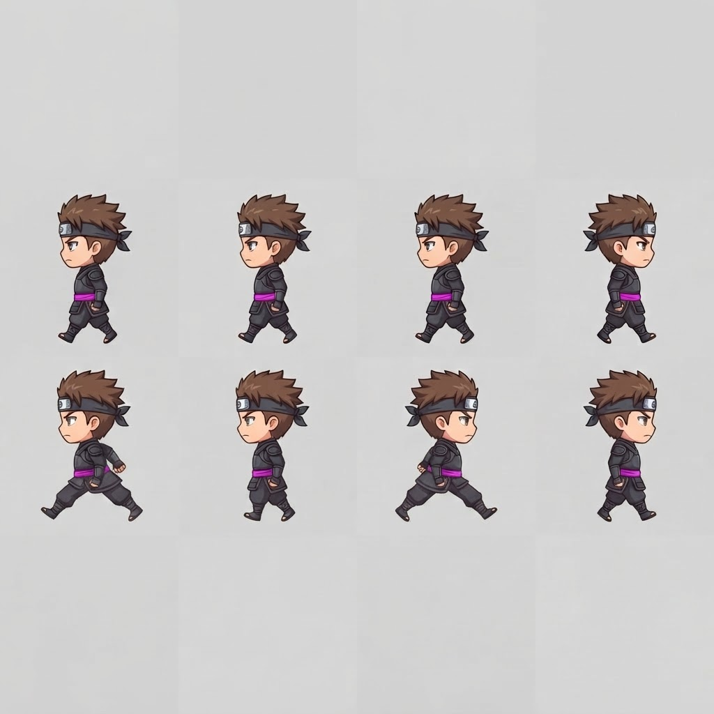 Image: Using this exact chibi ninja character (same big h