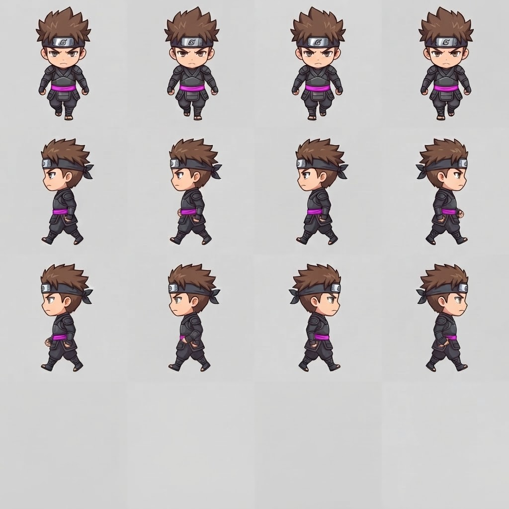 Image: Using this exact chibi ninja character (same big h