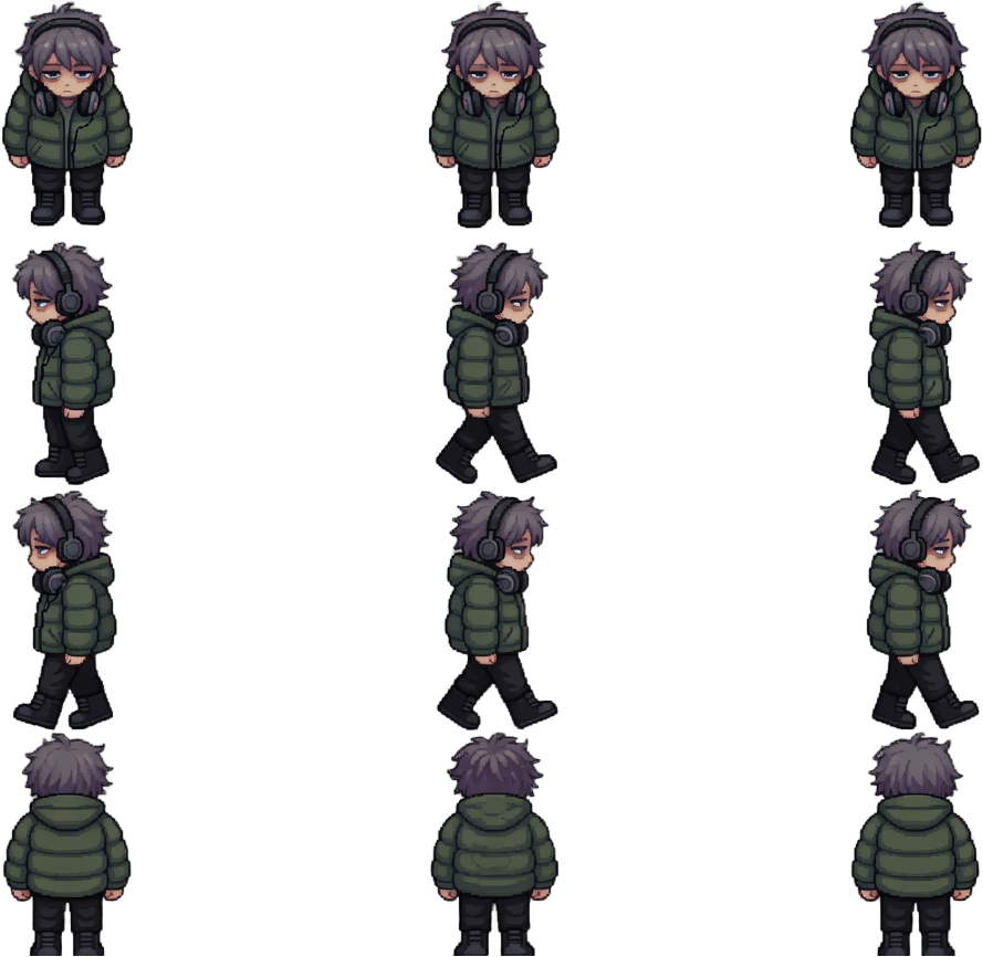 Hero Spritesheet - Top-down 4-dir walk cycles (1 / 4)