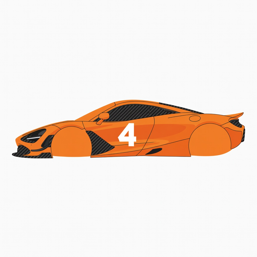McLaren 720S GT3 Race Livery 1 - Papaya Orange Carbon 4