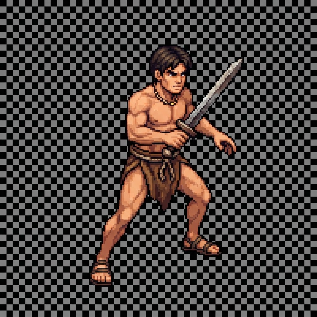 Image: Game-ready top-down ARPG pixel art character sprit