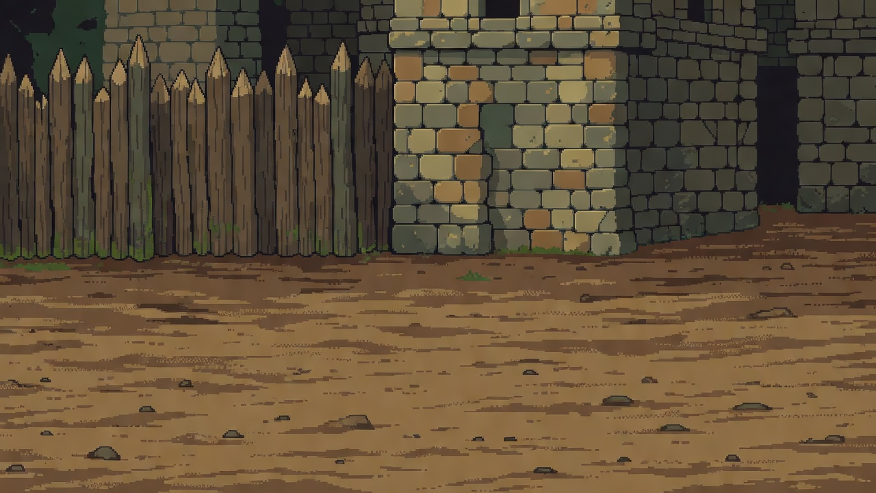 Training Yard Background - Domina Pixel Art