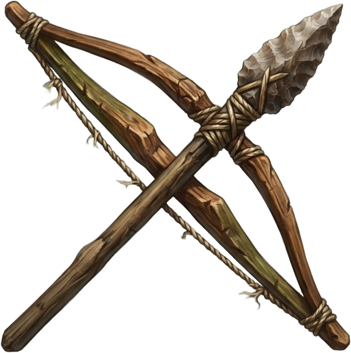 Egame Icon Image: Game inventory icon of two primitive hunting weapo - Free Game ...