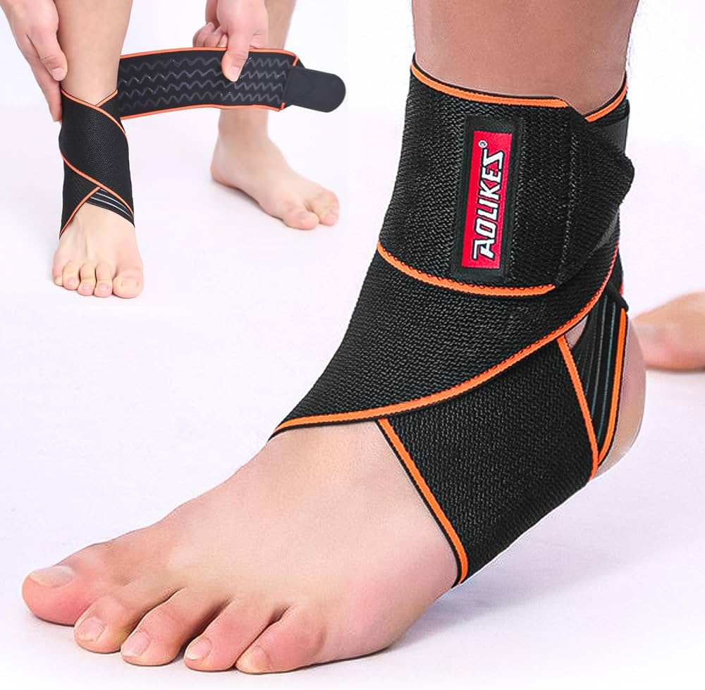 AOLIKES 1PCS Ankle Support, Adjustable Ankle Brace, Breathable Nylon Material, Super Elastic and Comfortable, Suitable for Sport