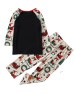 Merry Christmas och snögubbe med tryck julpyjamas, vit och svart