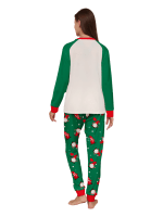 Den skäggige tomten begravd under sin gigantiska hatt, matchande familjepyjamas