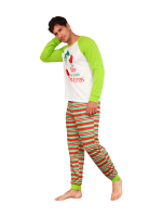 Grinchmaspyjamas för hela familjen, röd, grönrandig