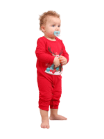 Varmklädd ren som väntar på jul Matchande pyjamas