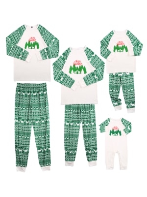Groene en zachte kerstpyjama met kerstmotieven