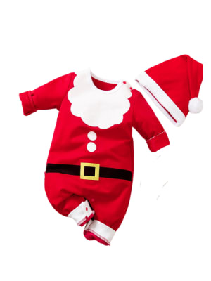 Christmas pajamas for newborns and babys, little Santa, red and white