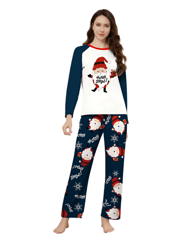 Den mycket skäggige jultomten, ”God jul”-familjepyjamas, par
