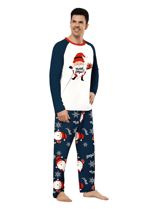 Den mycket skäggige jultomten, ”God jul”-familjepyjamas, par