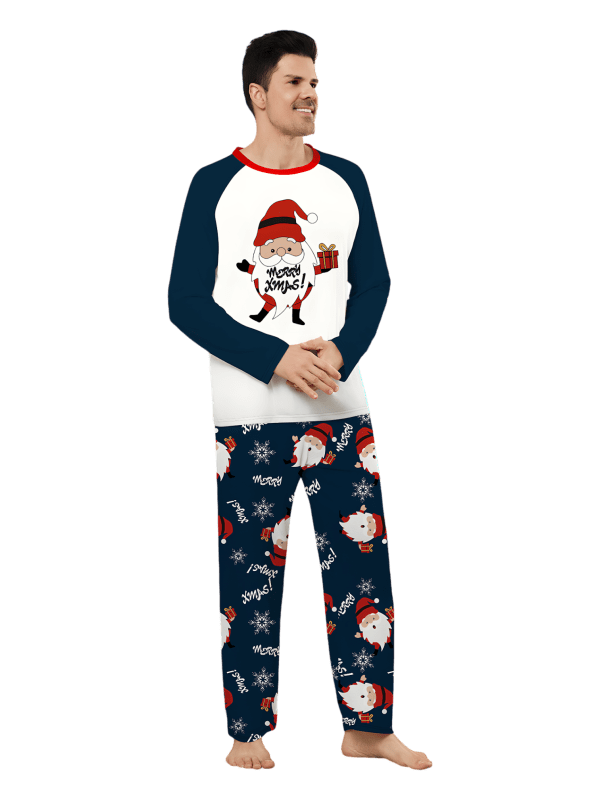 Den mycket skäggige jultomten, ”God jul”-familjepyjamas, par