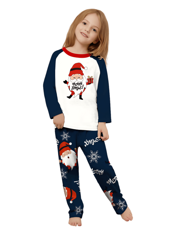 Den mycket skäggige jultomten, ”God jul”-familjepyjamas, par