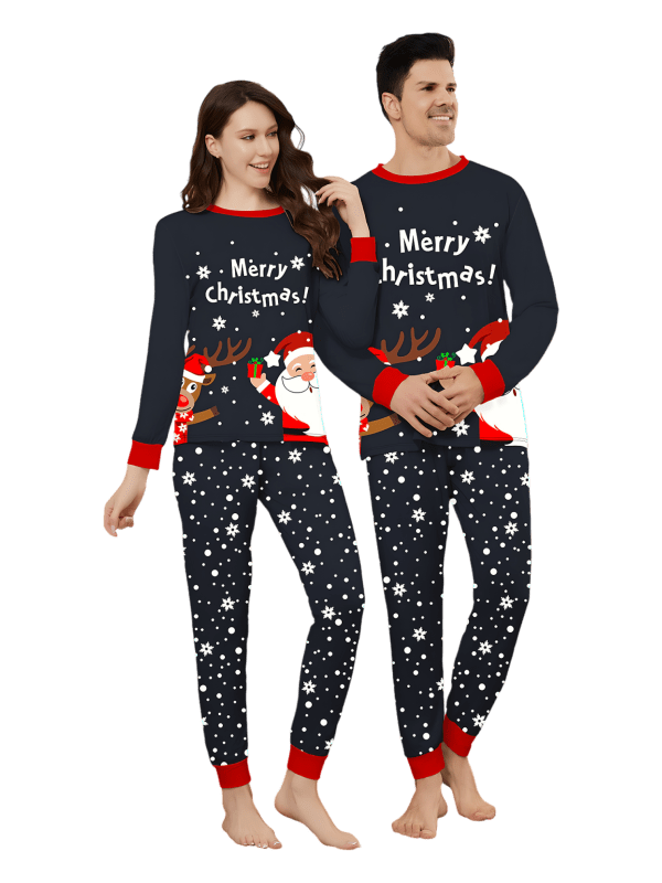 Snöig pyjamas, jultomten ger en present till sina små renar