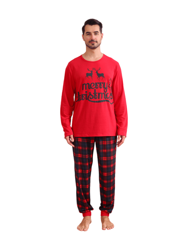 Merry christmas flockad matchande pyjamas i vintagestil