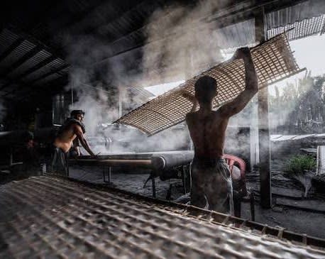 Giàn phơi bánh hủ tiếu trắng xóa dưới nắng ở làng nghề Mỹ Tho