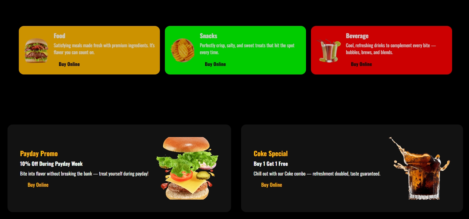 Services section with animated entrance on scroll
