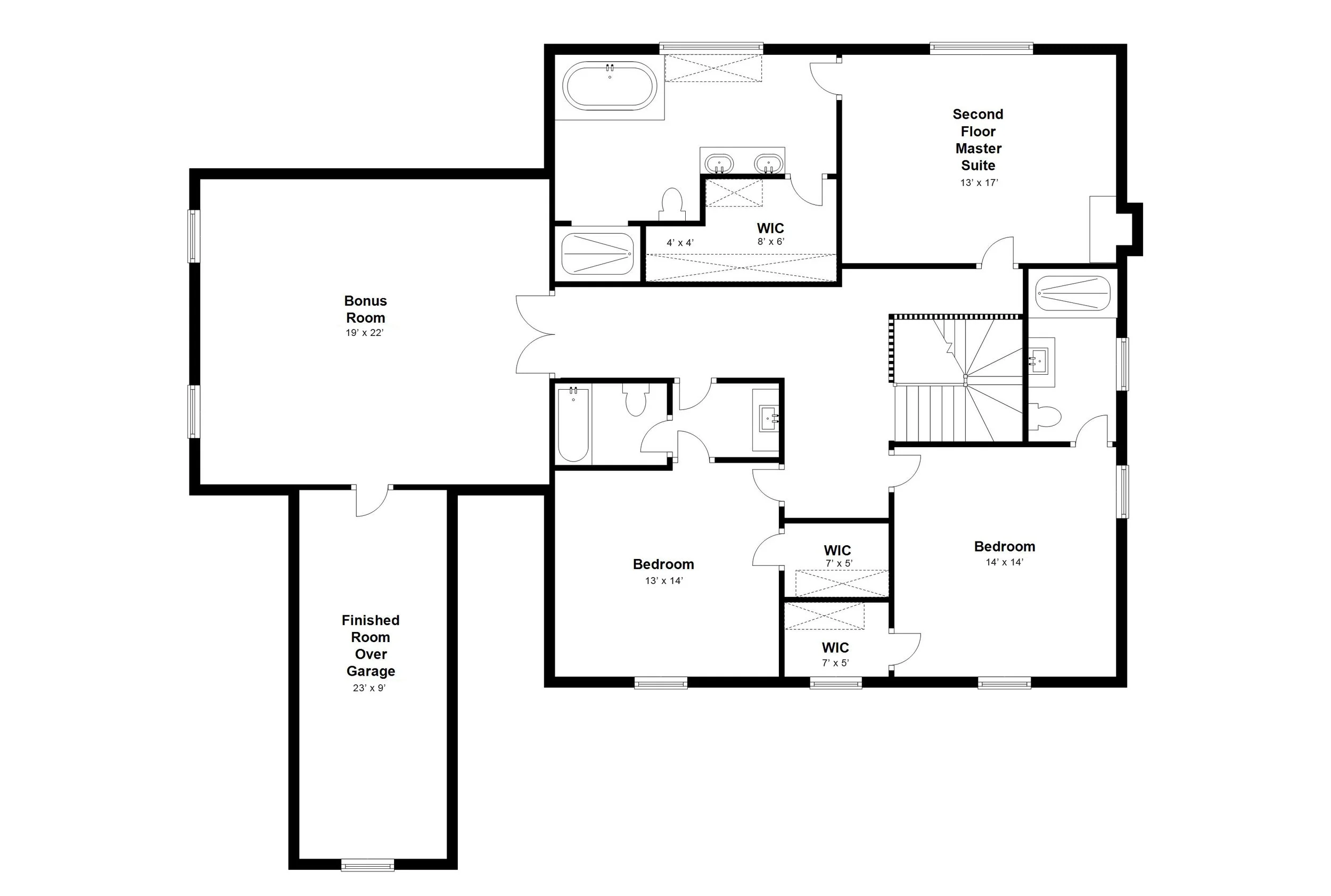 Floor plan of the Beachfront Bungalow