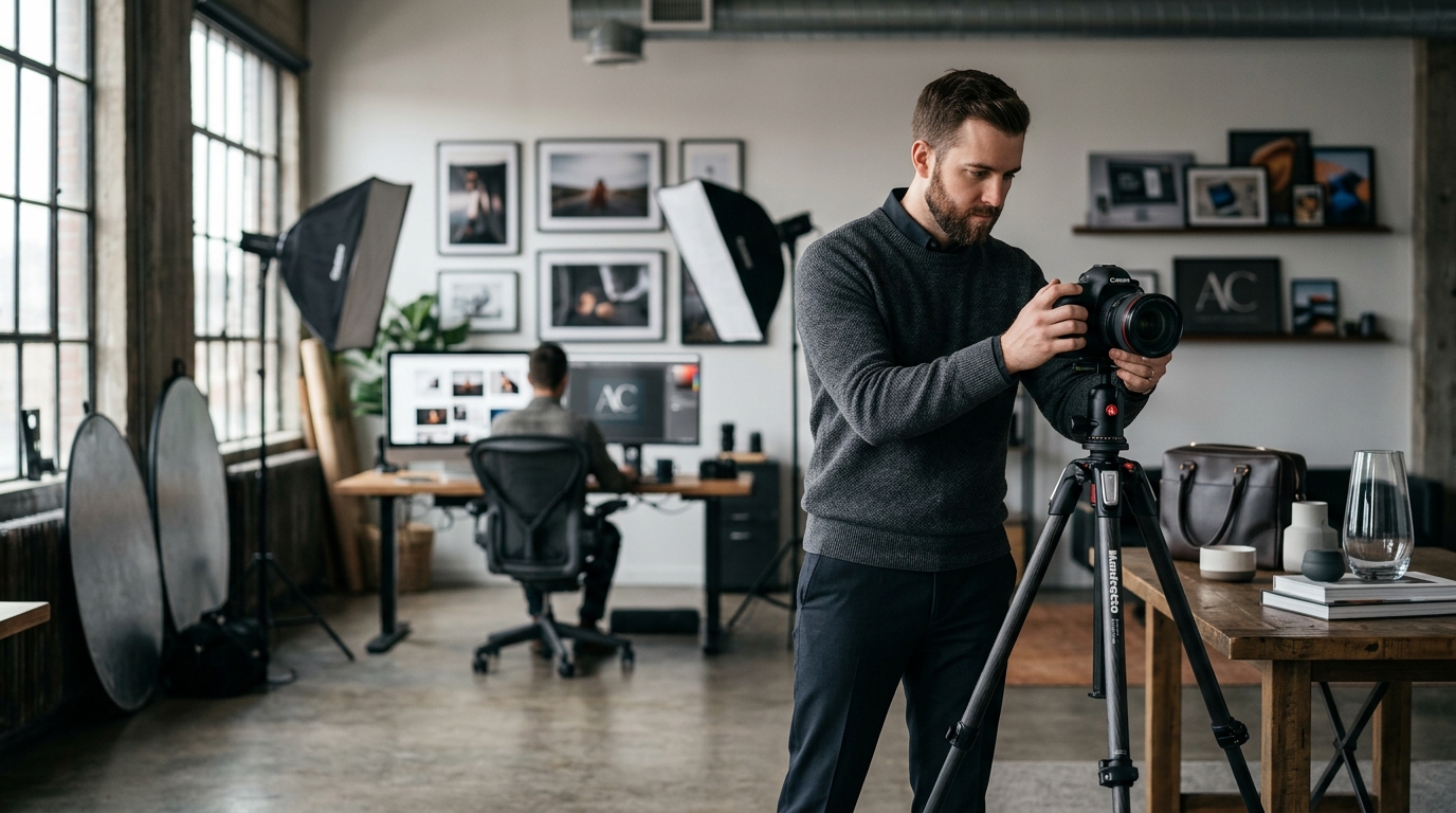 Creative workspace with design tools
